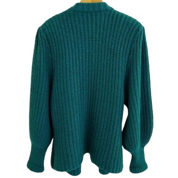 Vtg Balloon Sleeve Wool Cardigan - Picture 5 of 9